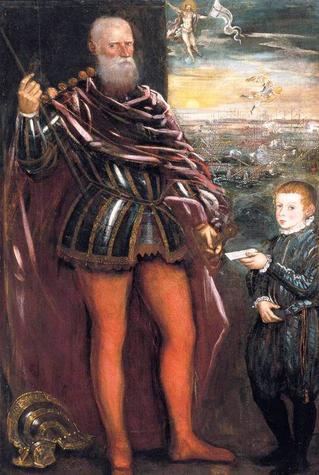 portrait of sebastiano venier with a page
